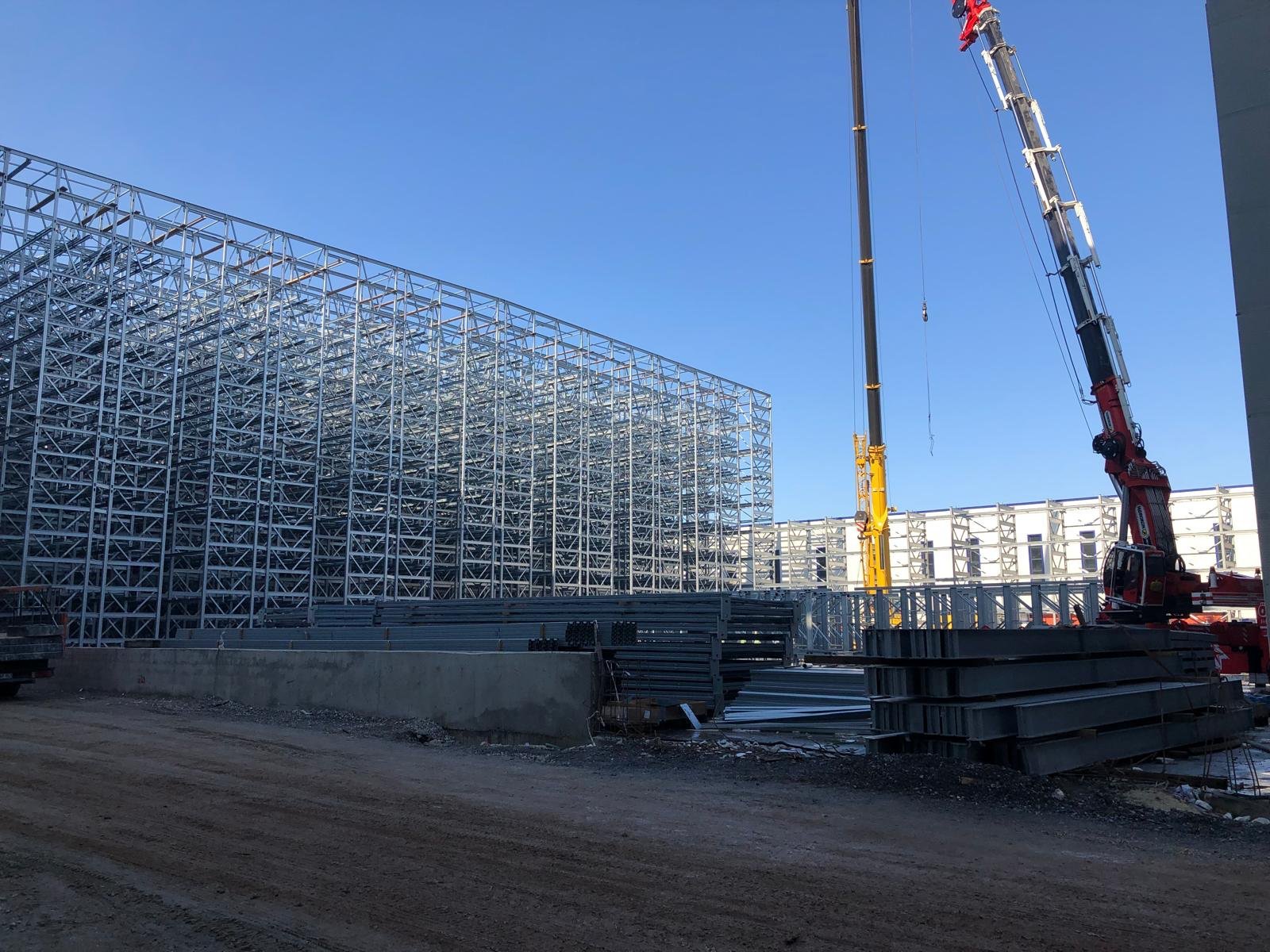 Industrial steel fabrication and warehouse erection